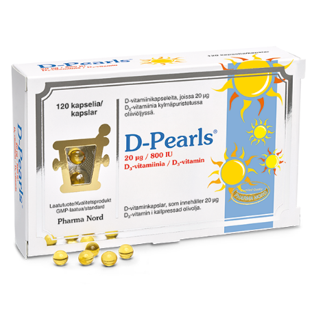Витамин D3 Pharma Nord D-Pearls 20 мкг в капсулах с оливковым маслом 120 шт.
