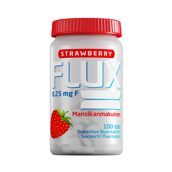 Жевательные таблетки с фтором Flux Strawberry 250 мкг для укрепления зубов 100 шт.