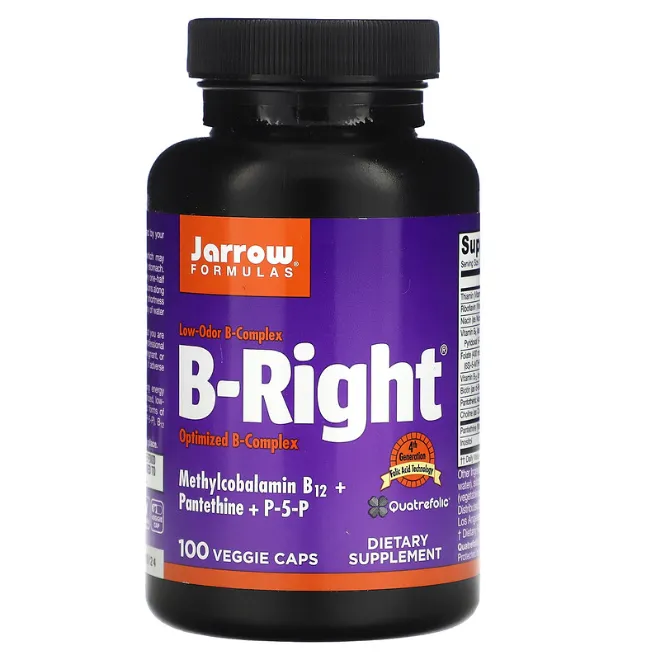 Комплекс витаминов группы В Jarrow Formulas B-Right в капсулах 100 шт.