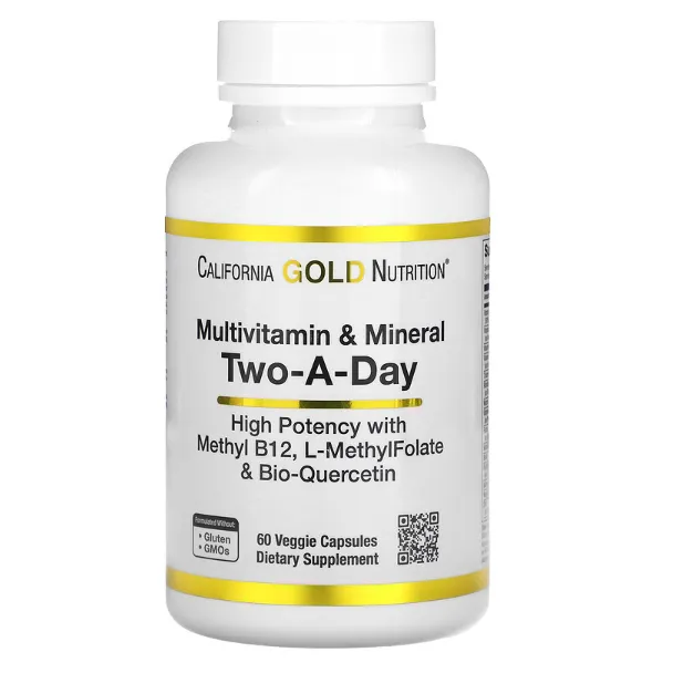 Мультивитамины и минералы для ежедневного приема California Gold Nutrition в капсулах 60 шт.