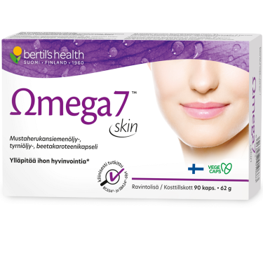 Пищевая добавка Omega 7 Skin Bertils для питания и омоложения кожи в капсулах 90 шт.