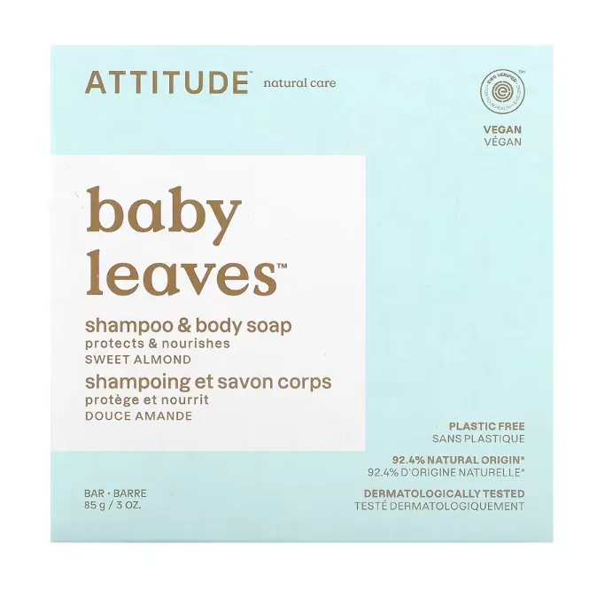 Детский шампунь и мыло для тела Attitude Baby Leaves миндаль 85 г 