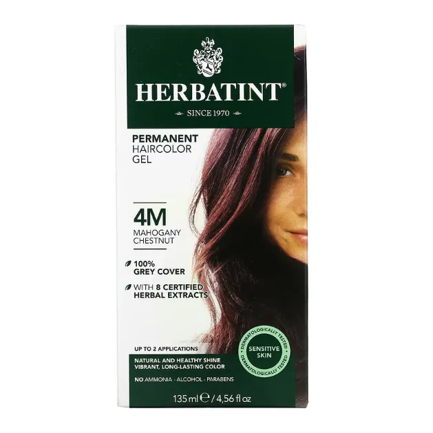 Гель - краска для волос Herbatint 4M красное дерево 135 мл