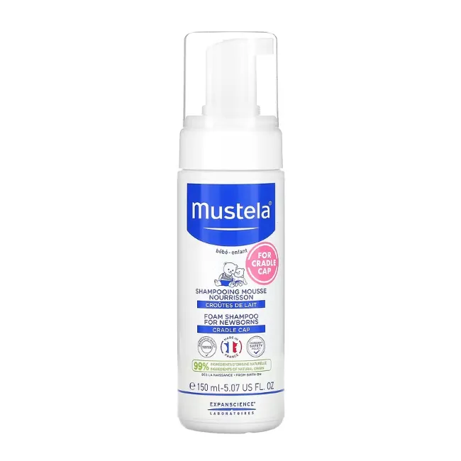 Шампунь - пенка от «молочных корочек» Mustela для новорождённых 150 мл
