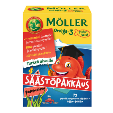ORKLA HEALTH Möller Little Fish Omega-3 Raspberry 72шт
