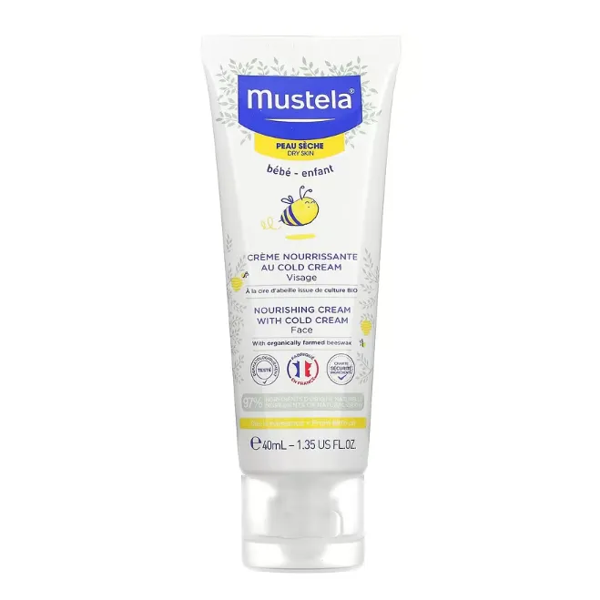 Детский питательный крем для сухой кожи Mustela с кольдкремом и органическим пчелиным воском 40 мл