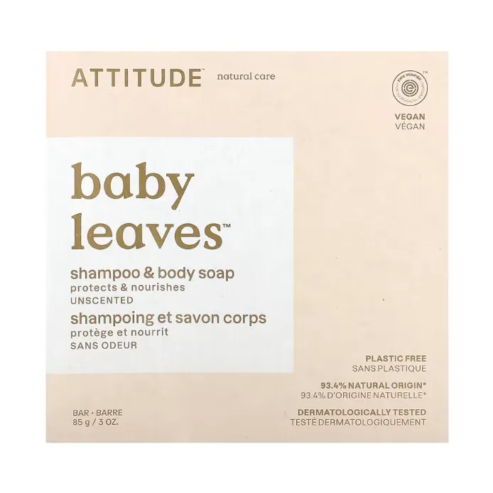 Детский шампунь и мыло для тела Attitude Baby Leaves без запаха 85 г 
