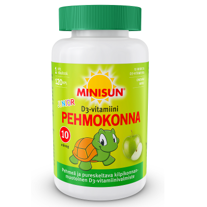 Витамин D3 Minisun Pehmokonna Junior 10 мкг в таблетках со вкусом яблока 120 шт.