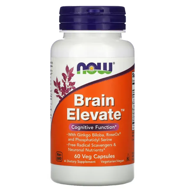 Пищевая добавка Now Foods Brain Elevate для поддержания здорового функционирования мозга в капсулах 60 шт.