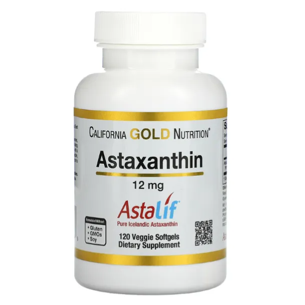 Пищевая добавка с чистым астаксантином Astalif California Gold Nutrition 12 мг в капсулах 120 шт.