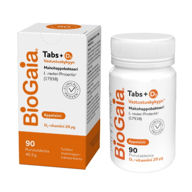 Молочно - кислые бактерии BioGaia Tabs+D3 со вкусом апельсина в таблетках 90 шт.