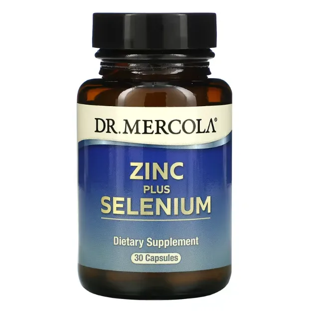 Цинк и селен Dr. Mercola для улучшения работы мозга и укрепления костей в капсулах 30 шт.