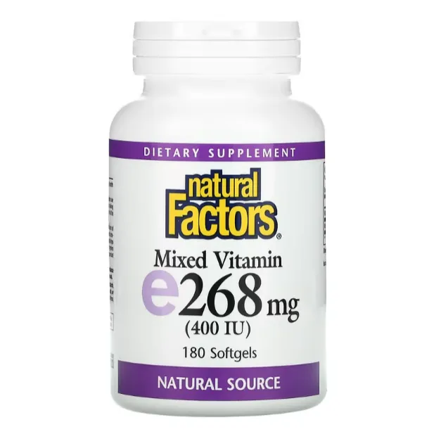 Комплекс витаминов E Natural Factors 268 мг в капсулах 180 шт.