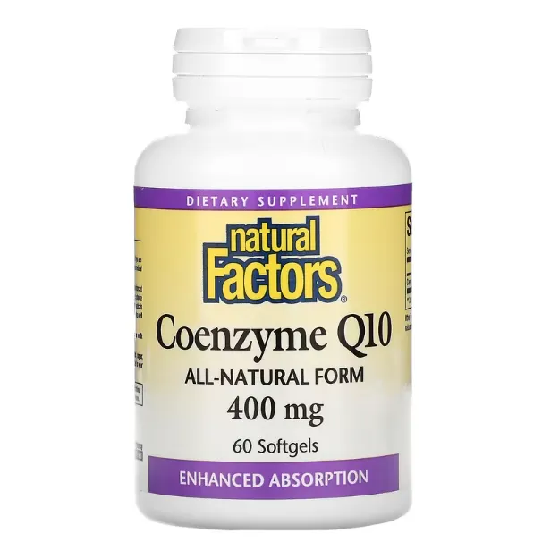 Коэнзим Q10 Natural Factors 400 мг для здоровья сердечно-сосудистой системы в капсулах 60 шт.
