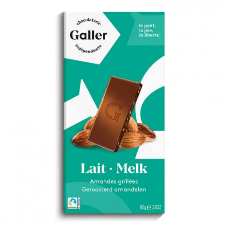 Молочный шоколад Galler с миндалём 80 г