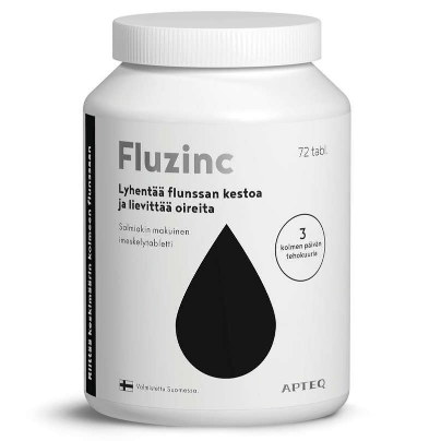 Apteq Fluzinc цинк в таблетках со вкусом лакрицы 72 шт.
