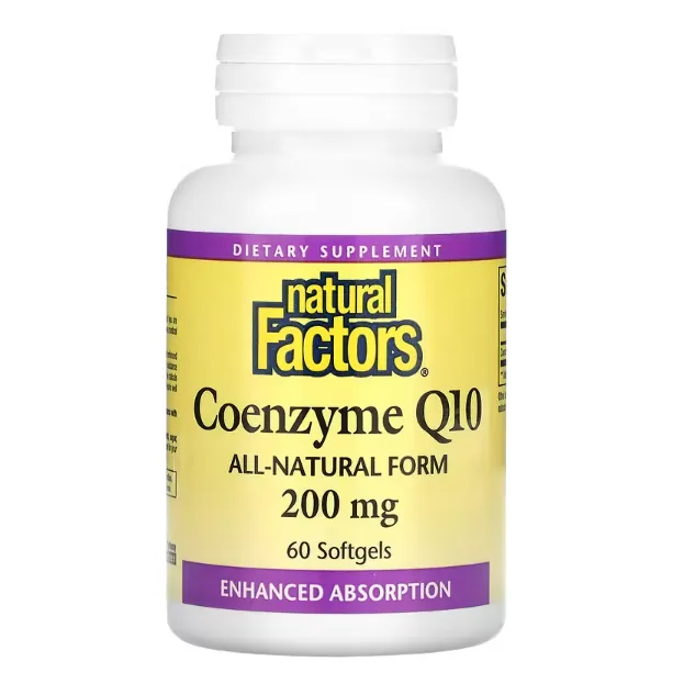 Коэнзим Q10 Natural Factors 200 мг для здоровья сердечно-сосудистой системы в капсулах 60 шт.