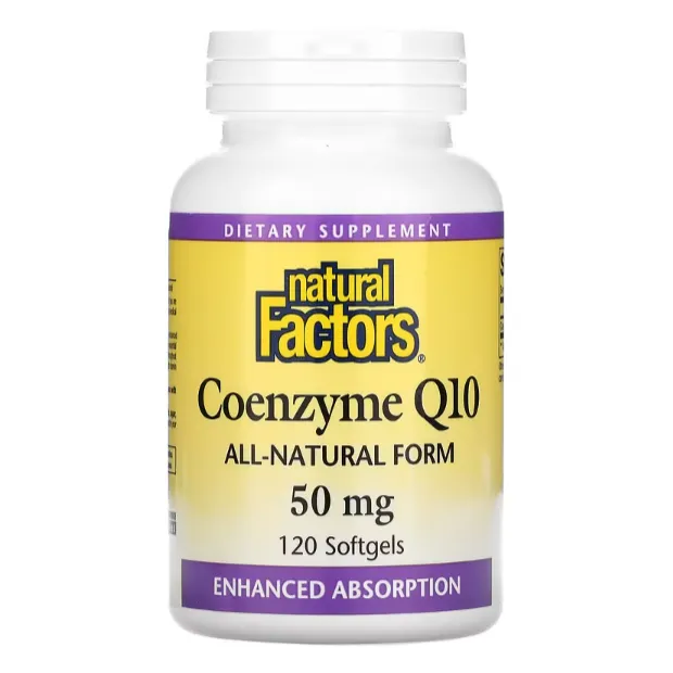 Коэнзим Q10 Natural Factors 50 мг для здоровья сердечно-сосудистой системы в капсулах 120 шт.