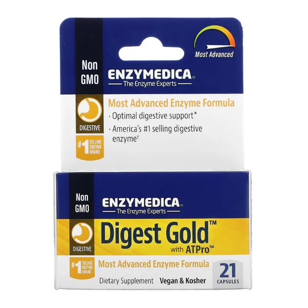 Ферменты для пищеварения Enzymedica Digest Gold с ATPro улучшенная формула в капсулах 21 шт.