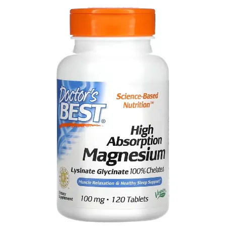 Хелатированный легкоусвояемый магний Doctor's Best 100 мг в таблетках 120 шт.