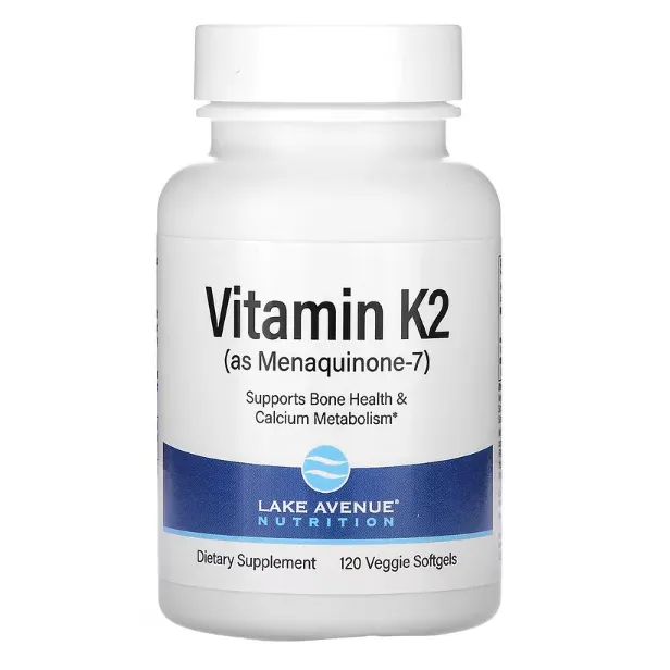 Витамин К2 (в форме менахинона-7) Lake Avenue Nutrition 50 мкг в капсулах 120 шт.