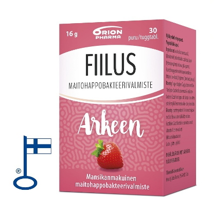 Молочно-кислые бактерии Fiilus Arkeen со вкусом клубники 30 таблеток