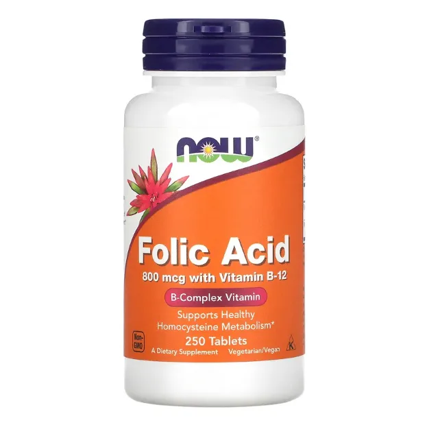Фолиевая кислота Now Foods 800 мкг в таблетках 250 шт.