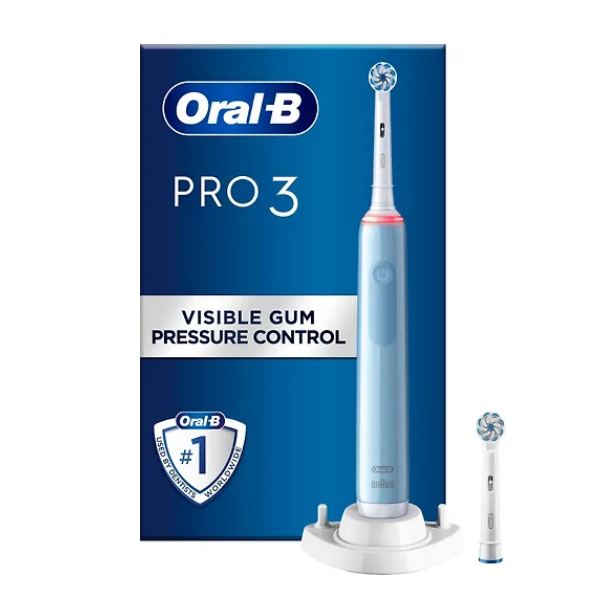 Электрическая зубная щетка Oral-B Pro 3 голубая, Oral-B Pro 3, Oral-B