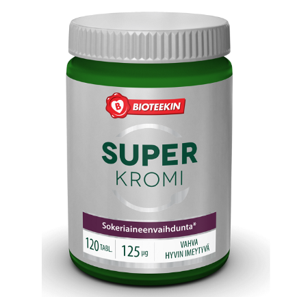 Пищевая добавка с хромом 125 мкг Bioteekin Super Kromi в таблетках 120 шт.