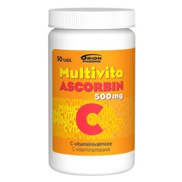 Витамин С Multivita Ascorbin в таблетках 50 шт.
