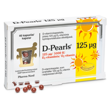 Витамин D3 Pharma Nord D-Pearls 125 мкг в капсулах с оливковым маслом 40 шт.