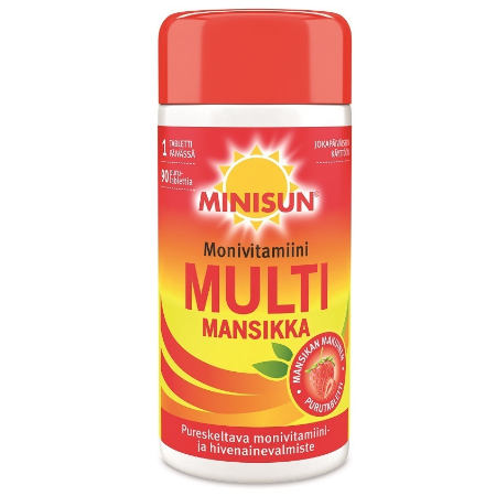 Мультивитамины Minisun Multi в таблетках со вкусом клубники 90 шт.