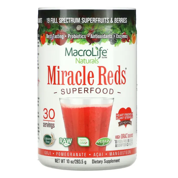 Пищевая добавка Miracle Reds Macrolife Naturals с антиоксидантами для сердца 283,5 г