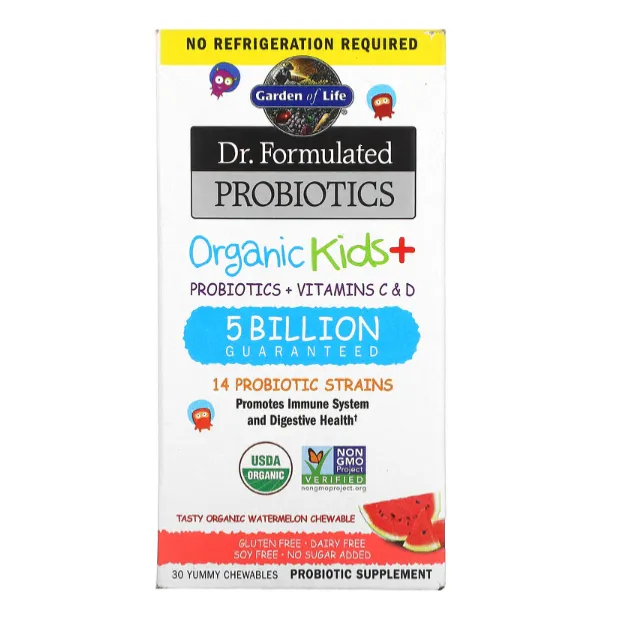 Пробиотики Dr. Formulated Garden of Life органическая формула для детей в таблетках со вкусом арбуза 30 шт.