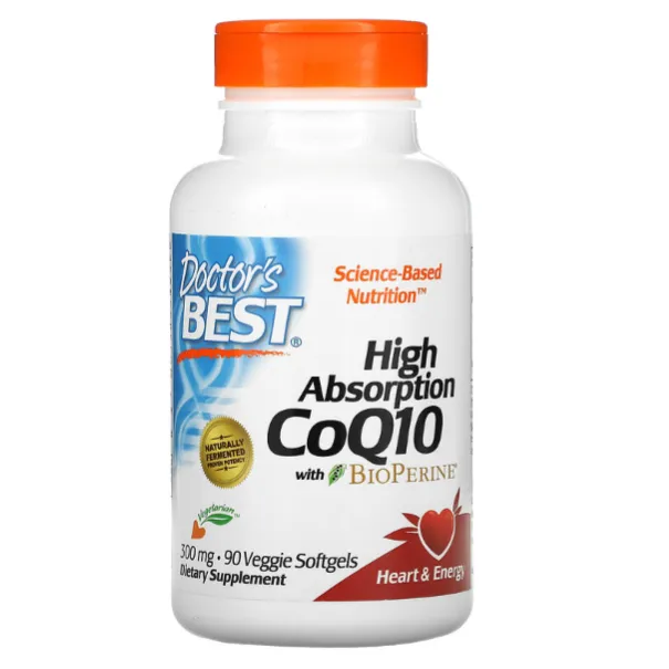 Коэнзим Q10 с высокой абсорбцией и биоперином Doctor's Best 300 мг для поддержания работы сердца в таблетках 90 шт.