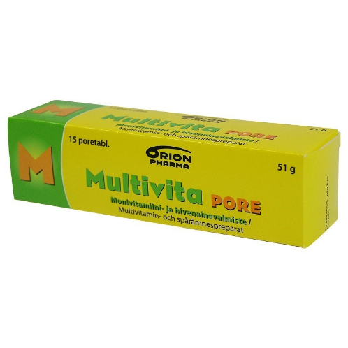 Мультивитамины Multivita Pore шипучие таблетки со вкусом апельсина 15 шт.