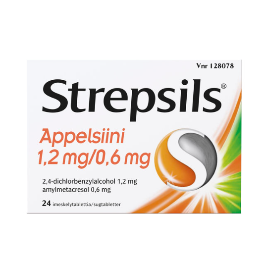 Strepsils orange (Стрепсилс апельсин) пастилки от боли в горле 24 шт., Strepsils orange пастилки от боли в горле, Стрепсилс апельсин