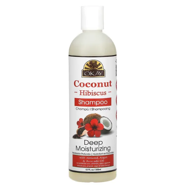Увлажняющий шампунь для волос Okay Pure Naturals с маслом кокоса и экстрактом гибискуса 355 мл