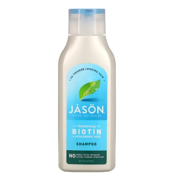 Шампунь для восстановления поврежденных волос Jason Natural с биотином и гиалуроновой кислотой 473 мл