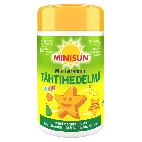 Мультивитамины Minisun Tahtihedelma Junior в таблетках с фруктовым вкусом 200 шт.