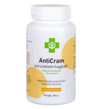 Комплекс витаминов В + магний  Apteekki AntiCram в таблетках со вкусом экзотических фруктов 90 шт.