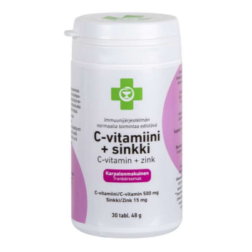 Витамины С + Цинк Apteekki в таблетках со вкусом клюквы 30 шт.