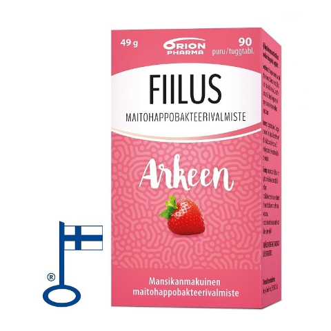 Молочно-кислые бактерии Fiilus Arkeen со вкусом клубники 90 таблеток