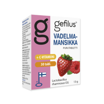 Молочно-кислые бактерии Gefilus Lactobacillus + витамин C со вкусом клубники и малины 30 шт.