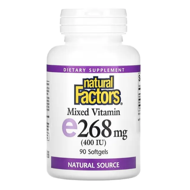 Комплекс витаминов E Natural Factors 268 мг в капсулах 90 шт.