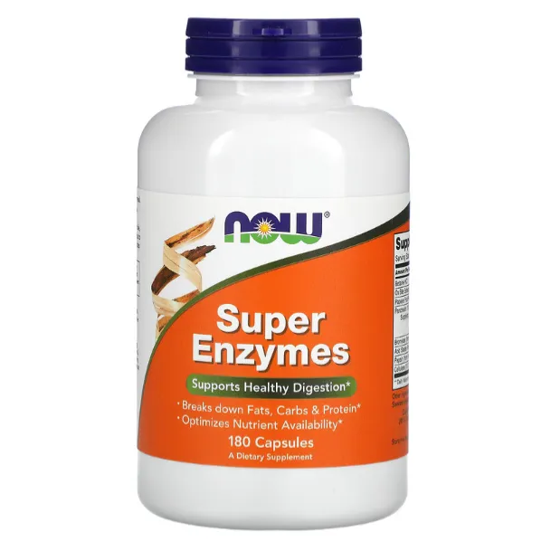 Комплекс ферментов Super Enzymes Now Foods поддерживающий здоровое пищеварение в капсулах 180 шт.