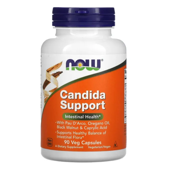 Пищевая добавка Candida Support Now Foods для здорового пищеварения в капсулах 90 шт.
