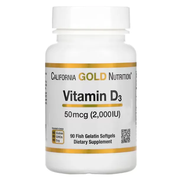Витамин D3 California Gold Nutrition 50 мкг в капсулах 90 шт.