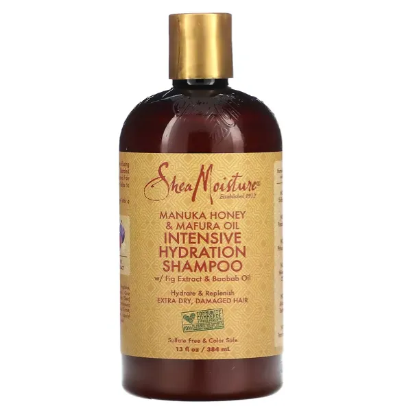 Шампунь для интенсивного увлажнения сухих и поврежденных волос Shea Moisture с медом манука и маслом мафуры 384 мл