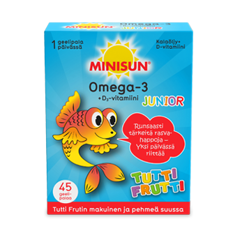 Рыбий жир с витамином D для детей Minisun Omega 3 Junior (тутти фрутти) 45 шт.